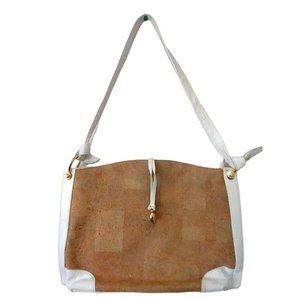 Lisette New York Vintage White Leather Beige Cork… - image 1